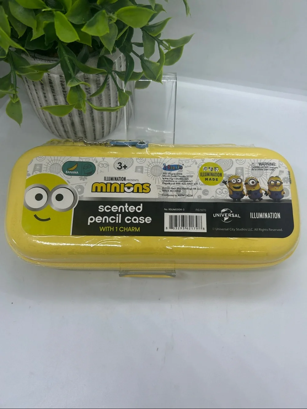 Yellow Minions character zippered pencil case graphics of various Minions.NWT